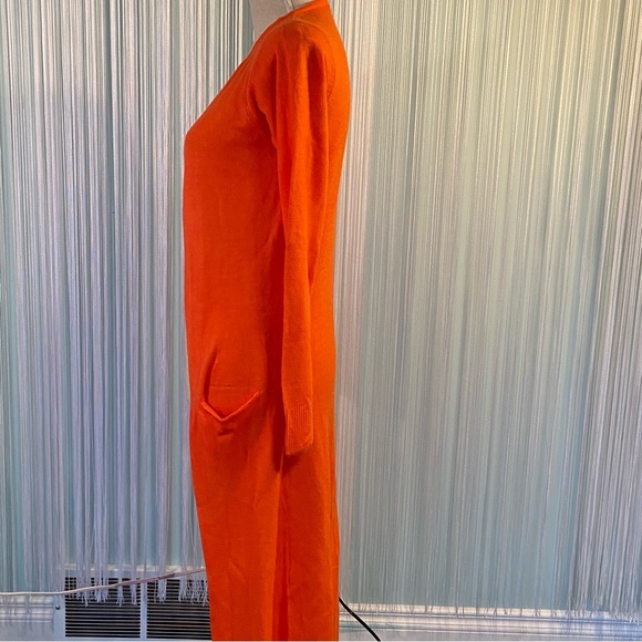 Orange Knit Maxi Cardigan Kimono Size XS - Picture 5 of 17